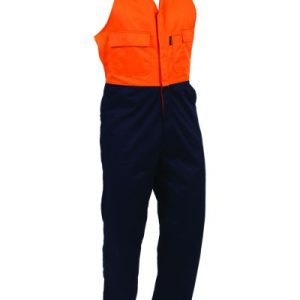 OVERALL POLY COTTON CONTRAST COMFORT ZIP FRONT EDZPC